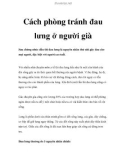 Cách phòng tránh đau lưng ở người già