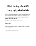 Dinh dưỡng cần thiết trong ngày cho bà bầu