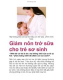 Giảm nôn trớ sữa cho trẻ sơ sinh