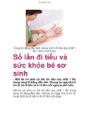 Số lần đi tiểu và sức khỏe bé sơ sinh