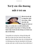 Xử lý các tổn thương mắt ở trẻ em