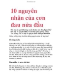 10 nguyên nhân của cơn đau nửa đầu