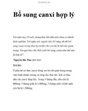 Bổ sung canxi hợp lý