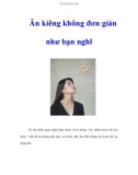 Ăn kiêng không đơn giản như bạn nghĩ