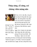 Thóp căng, cổ cứng, coi chừng viêm màng não