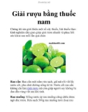 Giải rượu bằng thuốc nam