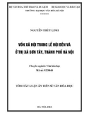 Tóm tắt Luận án Tiến sĩ Văn hóa học: Vốn xã hội trong lễ hội đền Và ở thị xã Sơn Tây, thành phố Hà Nội