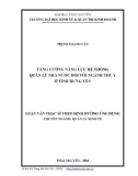 Luận văn Thạc sĩ Quản lý kinh tế: Tăng cường năng lực hệ thống quản lý nhà nước đối với ngành Thú y ở tỉnh Hưng Yên