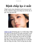 Bệnh chắp lẹo ở mắt