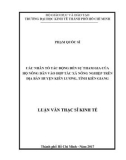 Luận văn Thạc sĩ Kinh tế: Các nhân tố tác động đến sự tham gia của hộ nông dân vào Hợp tác xã nông nghiệp trên địa bàn huyện Kiên Lương, tỉnh Kiên Giang