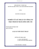 Luận án Tiến sĩ Kỹ thuật: Nghiên cứu kỹ thuật sấy nông sản thực phẩm sử dụng sóng siêu âm