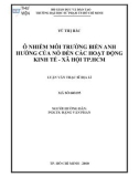 Luận văn Thạc sĩ Địa lí: Ô nhiễm môi trường biển ảnh hưởng của nó đến các hoạt động kinh tế - xã hội TP.HCM