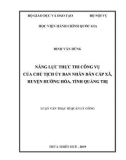 Luận văn Thạc sĩ Quản lý công: Năng lực thực thi công vụ của Chủ tịch Ủy ban nhân dân cấp xã, huyện Hướng Hóa, tỉnh Quảng Trị