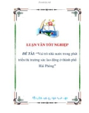 luận văn: Vai trò nhà nước trong phát triển thị trường sức lao động ở thành phố Hải Phòng