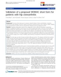 báo cáo khoa học: Validation of a proposed WOMAC short form for patients with hip osteoarthritis