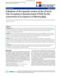 báo cáo khoa học: Validation of the Spanish version of the Chronic Pain Acceptance Questionnaire (CPAQ) for the assessment of acceptance in fibromyalgia