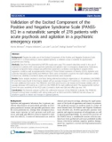 báo cáo khoa học: Validation of the Excited Component of the Positive and Negative Syndrome Scale (PANSSEC) in a naturalistic sample of 278 patients with acute psychosis and agitation in a psychiatric emergency room