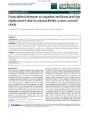 Báo cáo y học: Association between occupation and knee and hip replacement due to osteoarthritis: a case-control study