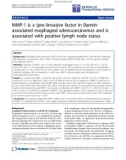 Báo cáo hóa học: MMP-1 is a (pre-)invasive factor in Barrettassociated esophageal adenocarcinomas and is associated with positive lymph node status