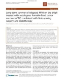 báo cáo khoa học: Long-term survivor of relapsed MFH on the thigh treated with autologous formalin-fixed tumor vaccine (AFTV) combined with limb-sparing surgery and radiotherapy