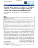 Báo cáo khoa học: Radiotherapy of large target volumes in Hodgkin's lymphoma: normal tissue sparing capability of forward IMRT versus conventional techniques