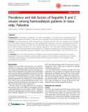 Báo cáo y học: Prevalence and risk factors of hepatitis B and C viruses among haemodialysis patients in Gaza strip, Palestine