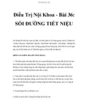 Điều Trị Nội Khoa - Bài 36: SỎI ĐƯỜNG TIẾT NIỆU