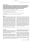 Báo cáo y học: Cardiovascular risk in rheumatoid arthritis versus osteoarthritis: acute phase response related decreased insulin sensitivity and high-density lipoprotein cholesterol as well as clustering of metabolic syndrome features in rheumatoid arthritis