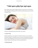 7 thói quen giúp bạn ngủ ngon