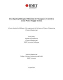 Master's thesis of Chemical Engineering: Investigating biological filtration for manganese control in lorne water supply system