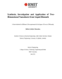 Thesis for the degree of Doctor of Philosophy: Synthesis, Investigation and Application of TwoDimensional Nanosheets from Liquid Bismuth