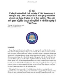 Đề tài: Phân tích tình hình thất nghiệp ở Việt Nam trong 4 năm gần đây (2008-2011) và các biện pháp mà chính phủ đã sử dụng để giảm tỷ lệ thất nghiệp