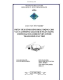 LUẬN VĂN TỐT NGHIỆP : PHÂN TÍCH TÌNH HÌNH HOẠT ĐỘNG CHO VAY TẠI PHÒNG GIAO DỊCH NGÂN HÀNG CHÍNH SÁCH XÃ HỘI HUYỆN CỜ ĐỎ THÀNH PHỐ CẦN THƠ