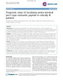 Báo cáo y học: Prognostic value of circulating amino-terminal pro-C-type natriuretic peptide in critically ill patients