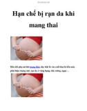 Hạn chế bị rạn da khi mang thai