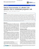 báo cáo khoa học: Optical characterization of colloidal CdSe quantum dots in endothelial progenitor cells