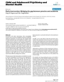 Báo cáo y học: Early intervention: Bridging the gap between practice and academia