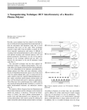 Báo cáo hóa học: A Nanopatterning Technique: DUV Interferometry of a Reactive Plasma Polymer