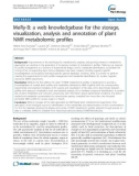 báo cáo khoa học: MeRy-B: a web knowledgebase for the storage, visualization, analysis and annotation of plant NMR metabolomic profiles