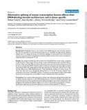 Báo cáo y học: Alternative splicing of mouse transcription factors affects their DNA-binding domain architecture and is tissue specific