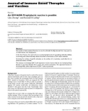 Báo cáo y học: An HIV/AIDS Prophylactic vaccine is possible