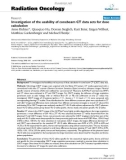 Báo cáo khoa học: Investigation of the usability of conebeam CT data sets for dose calculation