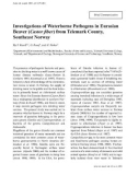 Báo cáo khoa học: Investigations of Waterborne Pathogens in Eurasian Beaver (Castor ﬁber) from Telemark County, Southeast Norway