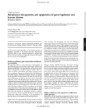 Báo cáo y học: Advances in the genetics and epigenetics of gene regulation and human disease