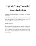 Lợi ích vàng của thể thao cho bà bầu