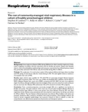 Báo cáo y học: The cost of community-managed viral respiratory illnesses in a cohort of healthy preschool-aged children