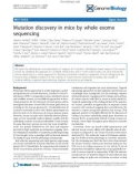 Báo cáo y học: Mutation discovery in mice by whole exome sequencing