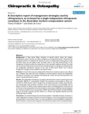 Báo cáo y học: A descriptive report of management strategies used by chiropractors, as reviewed by a single independent chiropractic consultant in the Australian workers compensation system