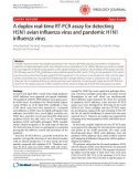 Báo cáo y học: A duplex real-time RT-PCR assay for detecting H5N1 avian influenza virus and pandemic H1N1 influenza virus