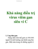 Khả năng điều trị virus viêm gan siêu vi C